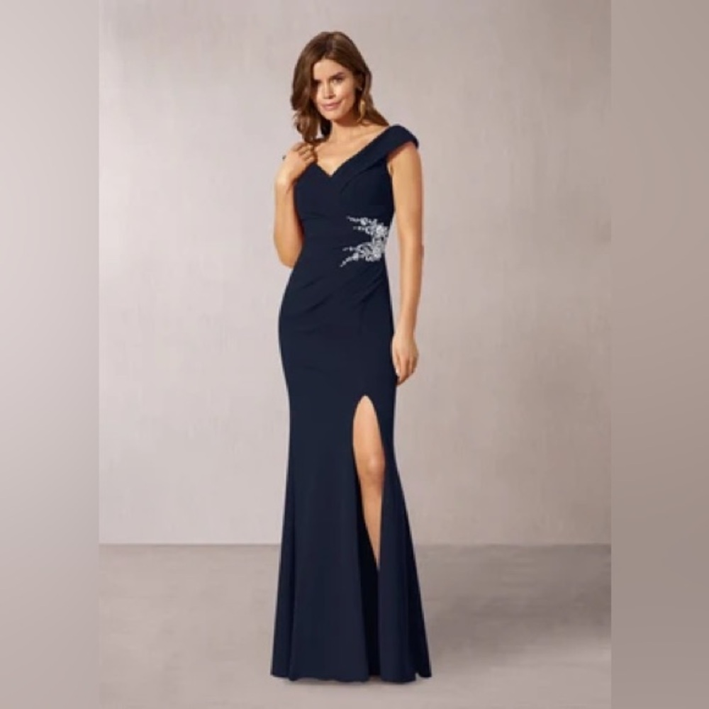 Azazie Dark Navy Bridesmaid or Mother of the Bride Dress